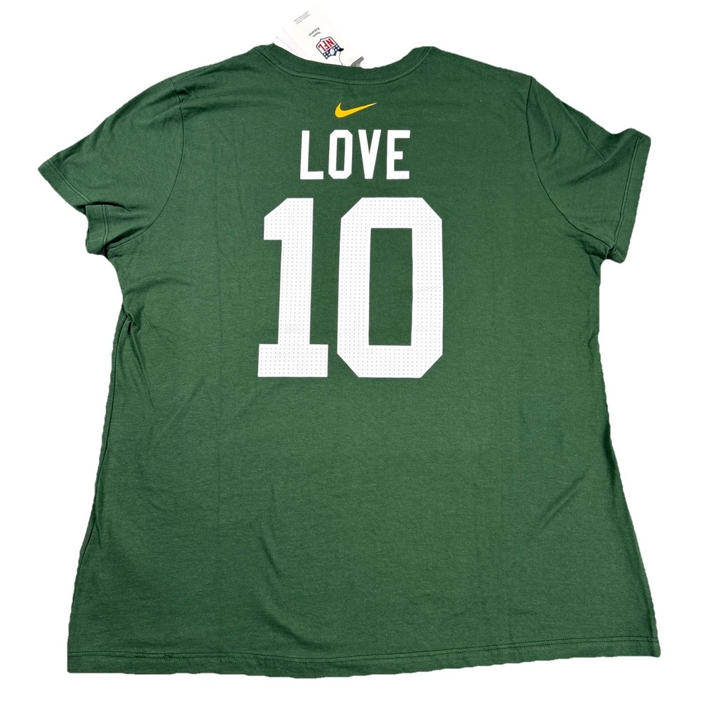 NWT‎ Nike T-shirt #10 Jordan Love Green Bay Packers Short Sleeve - Women's XL